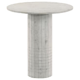 Best Furniture Outlet - Coaster - Astoria Round Genuine Marble Side End Table White - 709667
