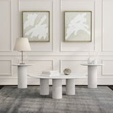 Best Furniture Outlet - Coaster - Astoria 3-piece Marble Coffee and End Table Set White - 709668-S3