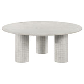 Best Furniture Outlet - Coaster - Astoria Round Genuine Marble Coffee Table White - 709668