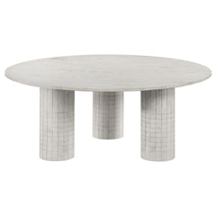Best Furniture Outlet - Coaster - Astoria Round Genuine Marble Coffee Table White - 709668