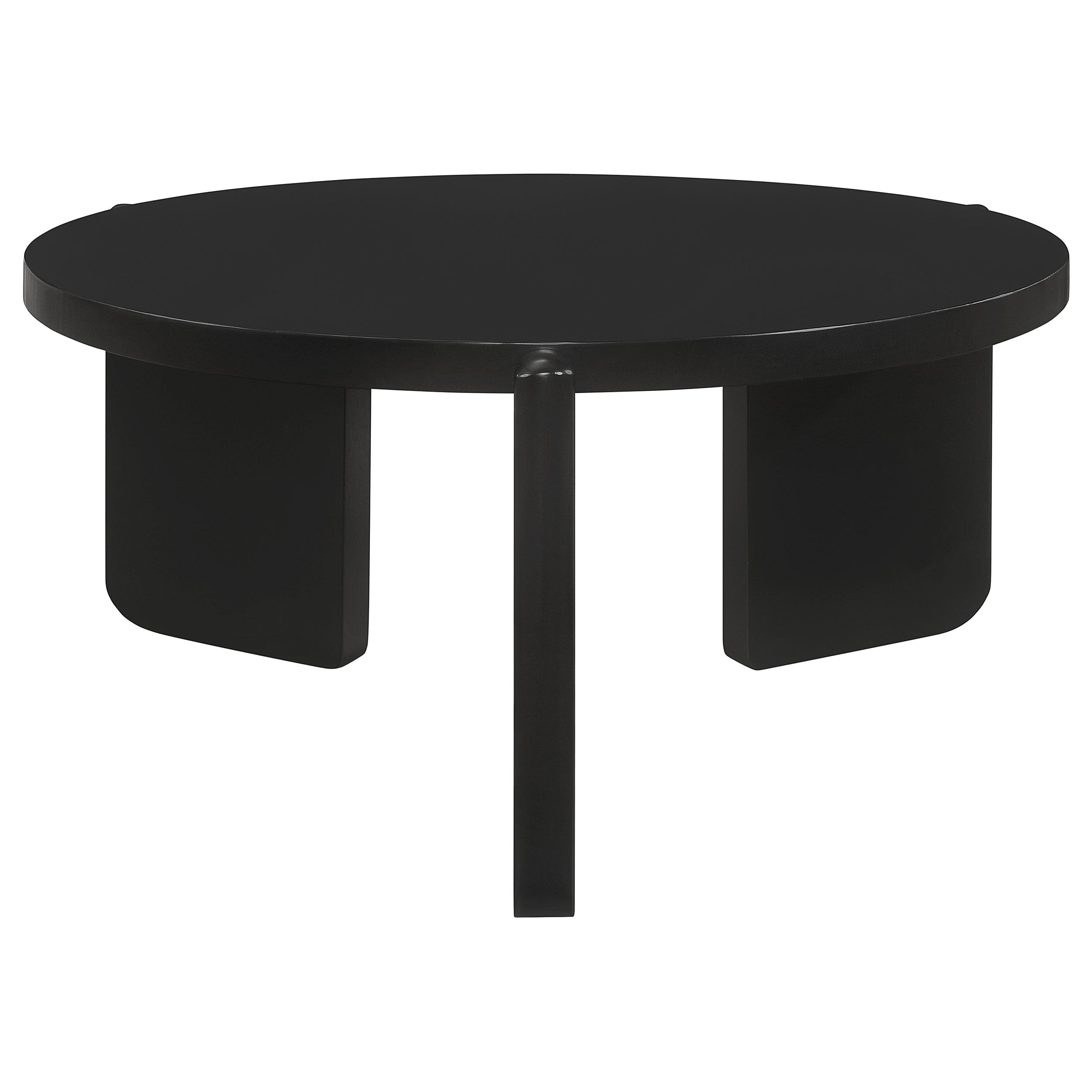 Best Furniture Outlet - Coaster - Cordova Round Solid Wood Coffee Table Black - 709678