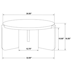 Cordova Round Solid Wood Coffee Table Black
