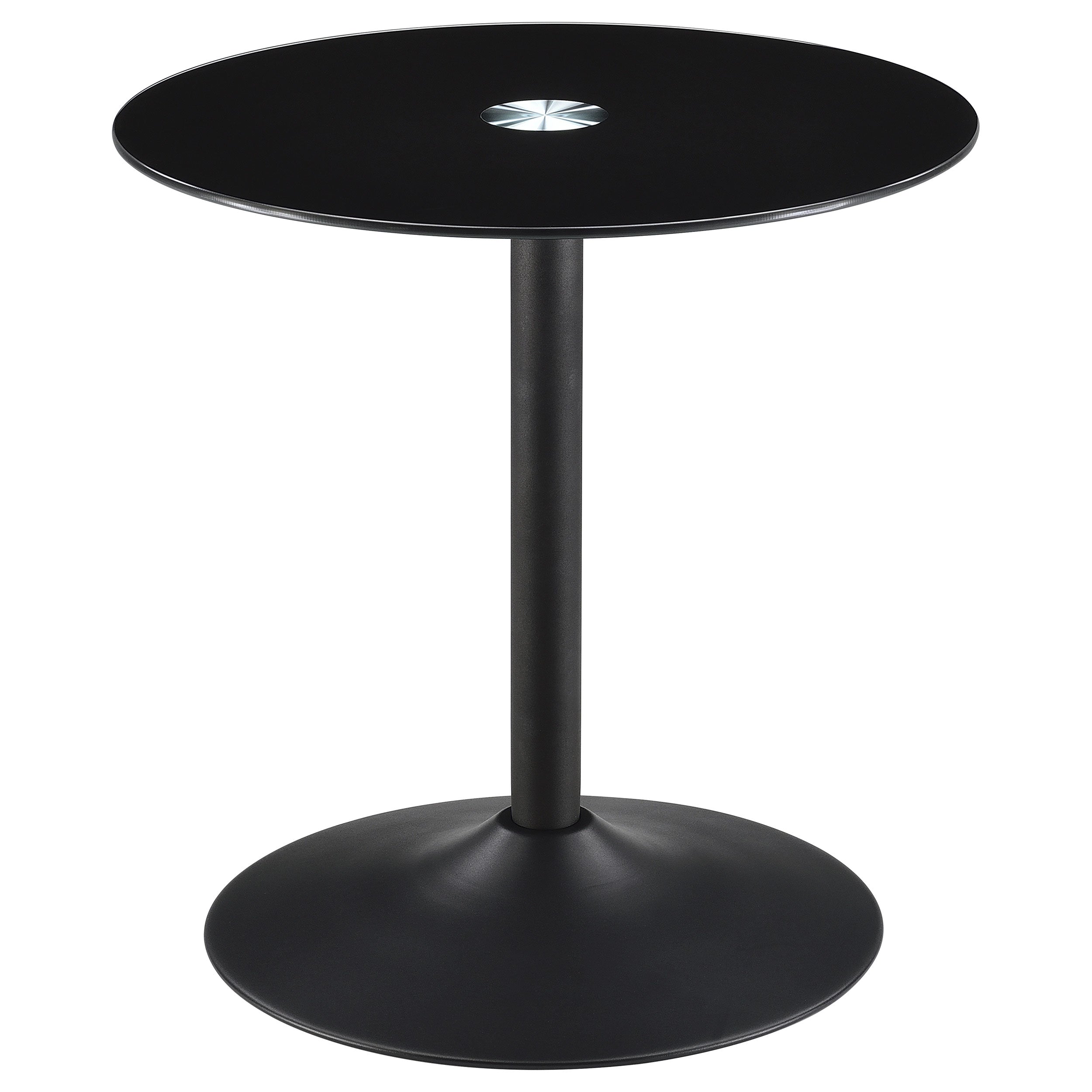 Best Furniture Outlet - Coaster - Ganso Round Metal End Table With Tempered Glass Top Black - 709687