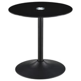 Best Furniture Outlet - Coaster - Ganso Round Metal End Table With Tempered Glass Top Black - 709687