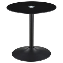 Best Furniture Outlet - Coaster - Ganso Round Metal End Table With Tempered Glass Top Black - 709687