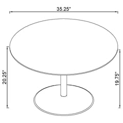 Ganso 3-piece Round Glass Top Coffee and End Table Set Black