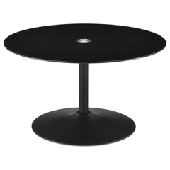Best Furniture Outlet - Coaster - Ganso Round Metal Coffee Table With Tempered Glass Top Black - 709688