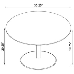 Ganso Round Metal Coffee Table With Tempered Glass Top Black