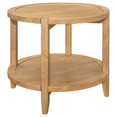 Best Furniture Outlet - Coaster - Camillo Round Solid Wood Side End Table Maple Brown - 709697