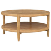 Best Furniture Outlet - Coaster - Camillo Round Solid Wood Coffee Table Maple Brown - 709698