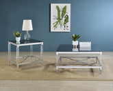 Best Furniture Outlet - Coaster - Lindley 2-piece Square Coffee and End Table Set Chrome - 709728-S2