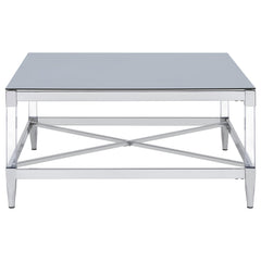 Lindley 2-piece Square Coffee and End Table Set Chrome