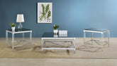 Best Furniture Outlet - Coaster - Lindley 3-piece Square Coffee and End Table Set Chrome - 709728-S3