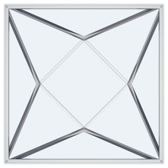 Brittania Square Glass Top Geometric End Table Nickel