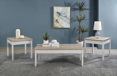 Best Furniture Outlet - Coaster - Stacie 3-piece Coffee Table Set Distressed Pine and White - 709950