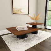 Best Furniture Outlet - Coaster - Eason 2-piece Coffee Table Set Walnut and Black - 710010