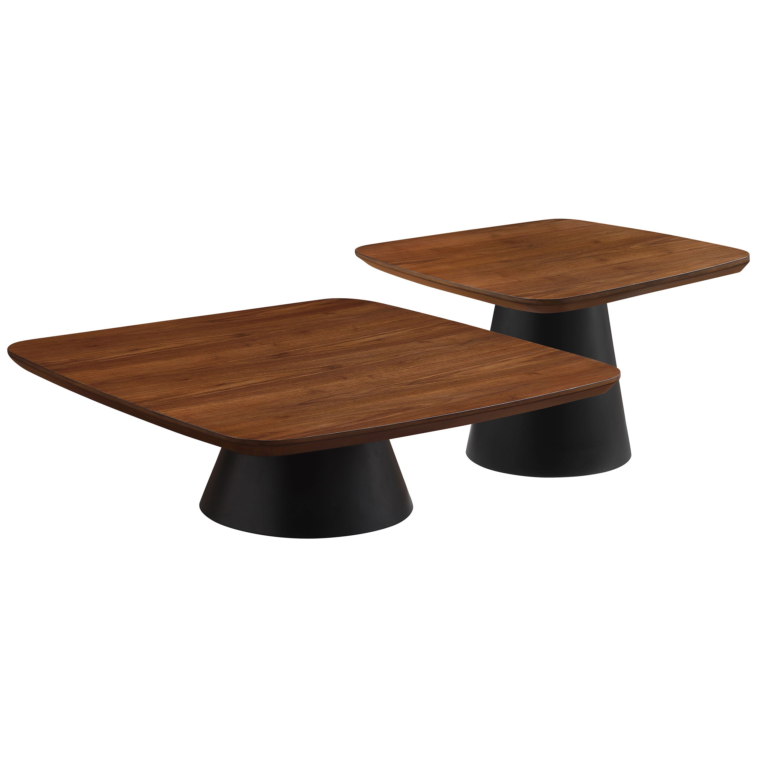 Best Furniture Outlet - Coaster - Eason 2-piece Coffee Table Set Walnut and Black - 710010