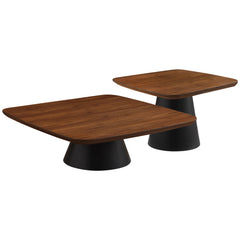 Best Furniture Outlet - Coaster - Eason 2-piece Coffee Table Set Walnut and Black - 710010