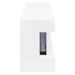 Vallerie 71-inch TV Stand with Visual Flame Box White