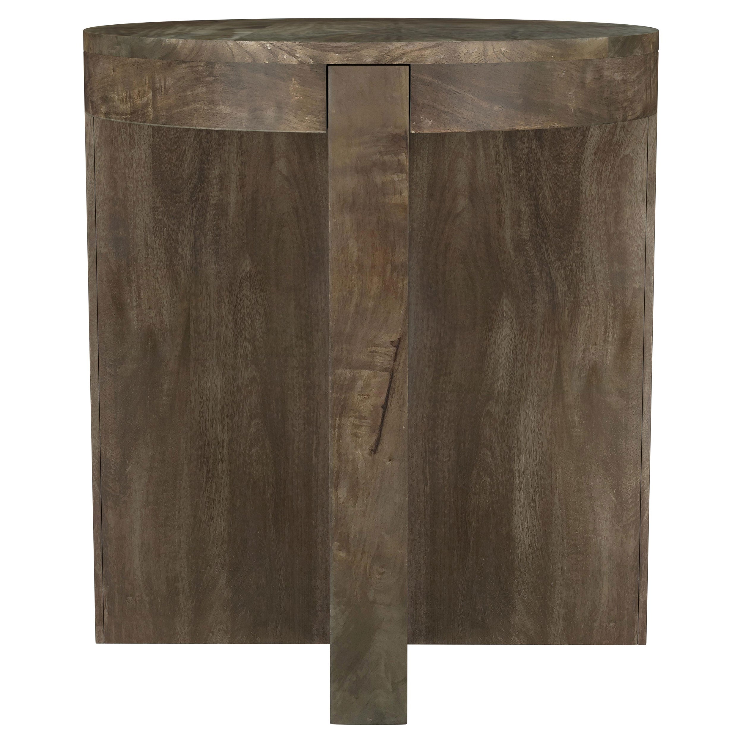 Best Furniture Outlet - Coaster - Kinkaid Round Solid Mango Wood End Table Brown - 710137