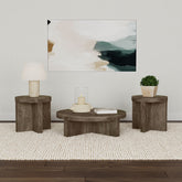 Best Furniture Outlet - Coaster - Kinkaid 3-piece Solid Wood Coffee and End Table Set Brown - 710138-S3