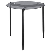 Best Furniture Outlet - Coaster - Rosalie Round Smoked Glass Top End Table Grey - 710167