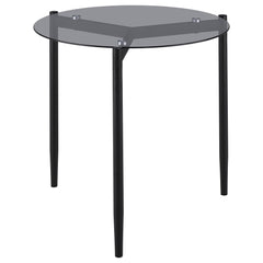 Best Furniture Outlet - Coaster - Rosalie Round Smoked Glass Top End Table Grey - 710167