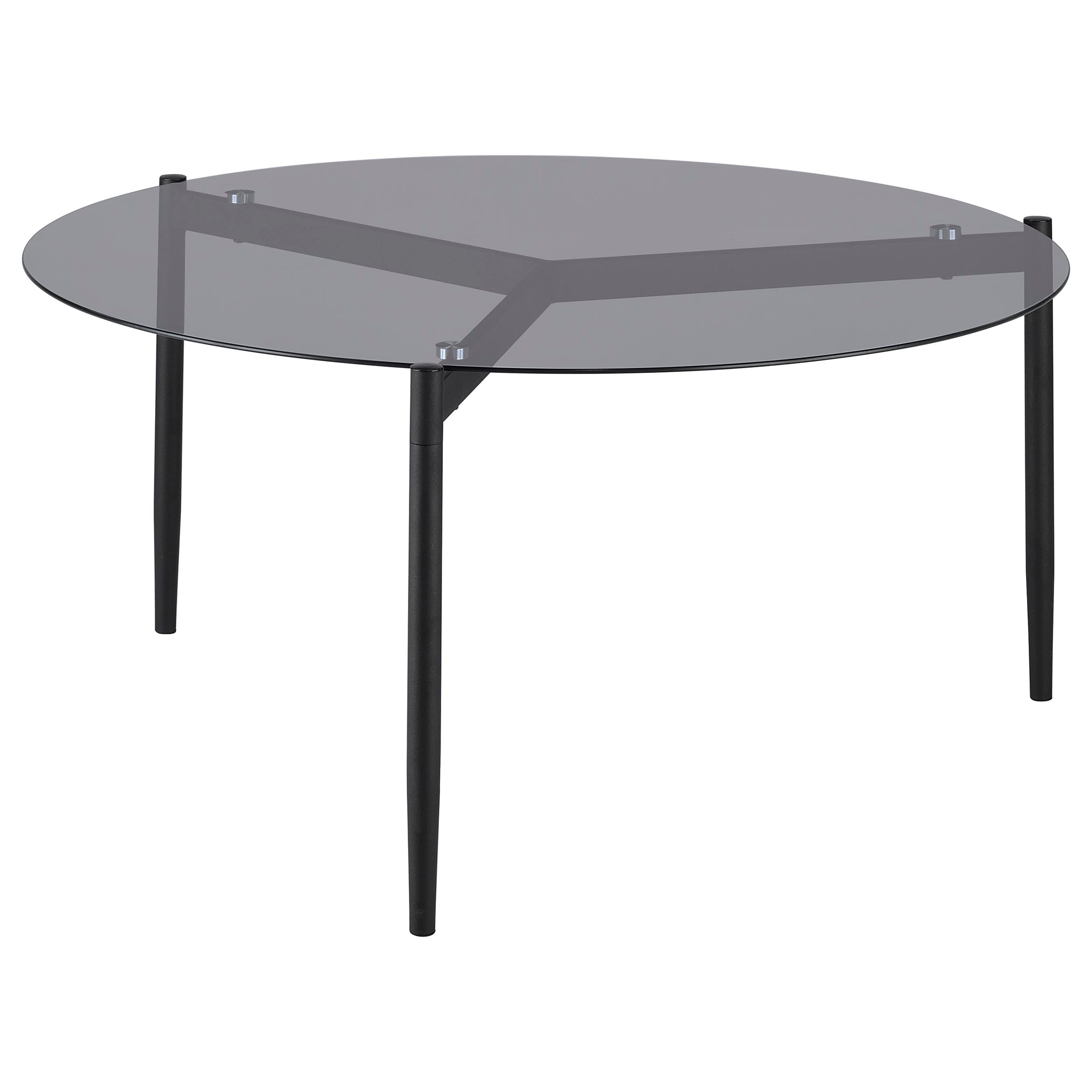 Best Furniture Outlet - Coaster - Rosalie Round Smoked Glass Top Coffee Table Grey - 710168