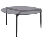 Best Furniture Outlet - Coaster - Rosalie Round Smoked Glass Top Coffee Table Grey - 710168