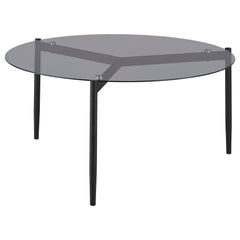 Best Furniture Outlet - Coaster - Rosalie Round Smoked Glass Top Coffee Table Grey - 710168