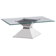 Best Furniture Outlet - Coaster - Jenny Glass Top Stainless Steel Coffee Table Chrome - 710208