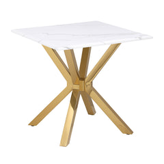 Best Furniture Outlet - Coaster - Visalia Faux Marble Top Stainless Steel End Table Gold - 710217