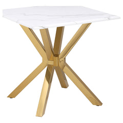 Visalia 2-piece Faux Marble Coffee and End Table Set White