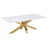 Best Furniture Outlet - Coaster - Visalia Faux Marble Top Stainless Steel Coffee Table Gold - 710218