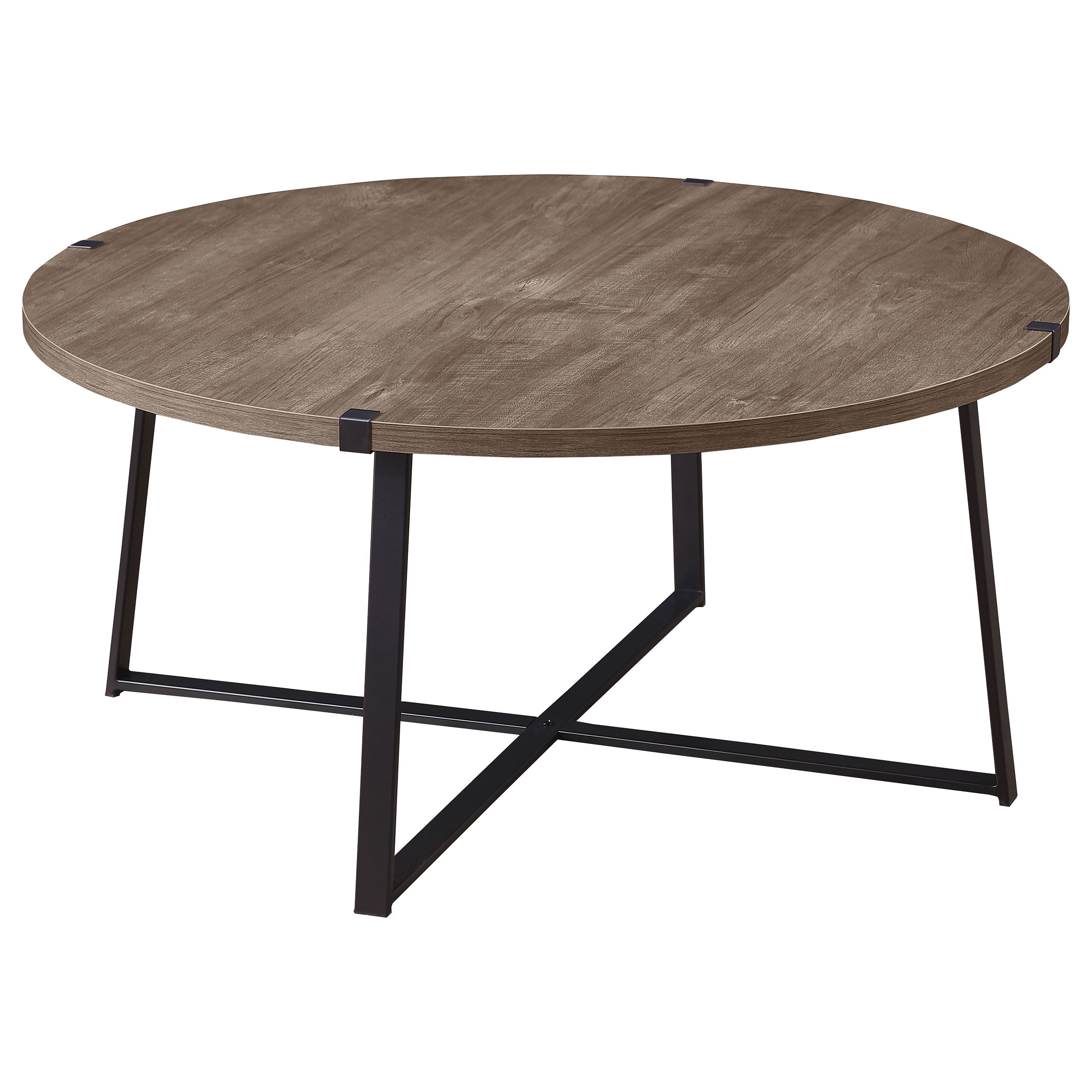 Best Furniture Outlet - Coaster - Marcus Round Engineered Wood Coffee Table Light Brown - 710298
