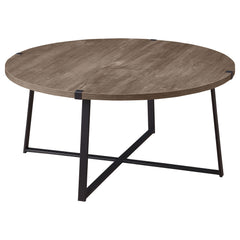 Best Furniture Outlet - Coaster - Marcus Round Engineered Wood Coffee Table Light Brown - 710298