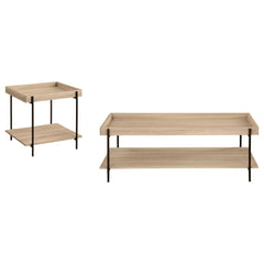 Fallon 2-piece Rectangular Coffee and End Table Set Natural
