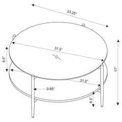 Jonelle 2-piece Round Coffee and End Table Set Gold