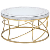 Best Furniture Outlet - Coaster - Elise Round Mirror Top Stainless Steel Coffee Table Gold - 710368