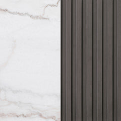 Jason Round White Marble Top Side End Table Charcoal