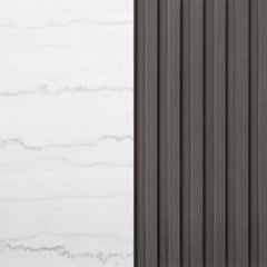 Jason Round Marble Top Coffee Table White and Charcoal