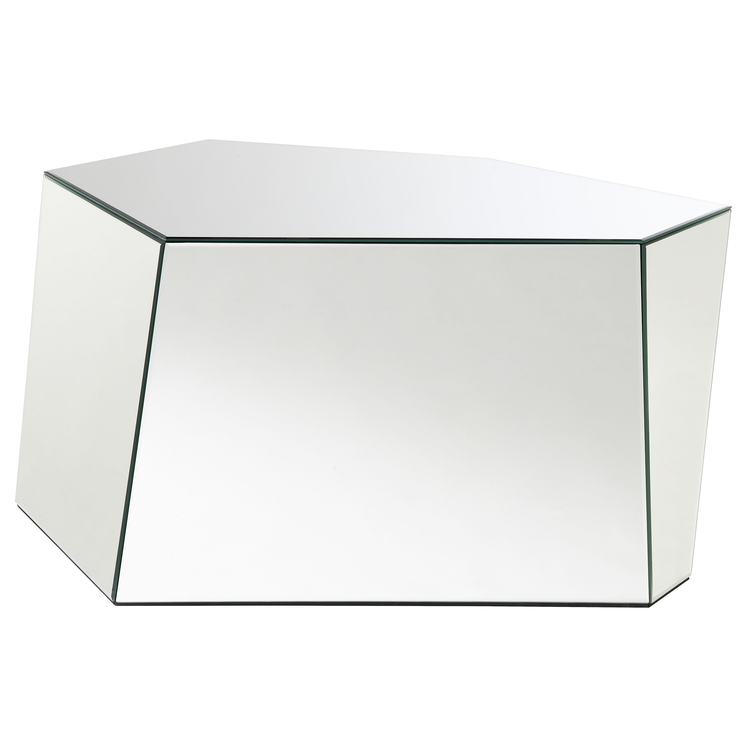 Best Furniture Outlet - Coaster - Capella Mirrored Abstract Geometric Coffee Table Silver - 710446