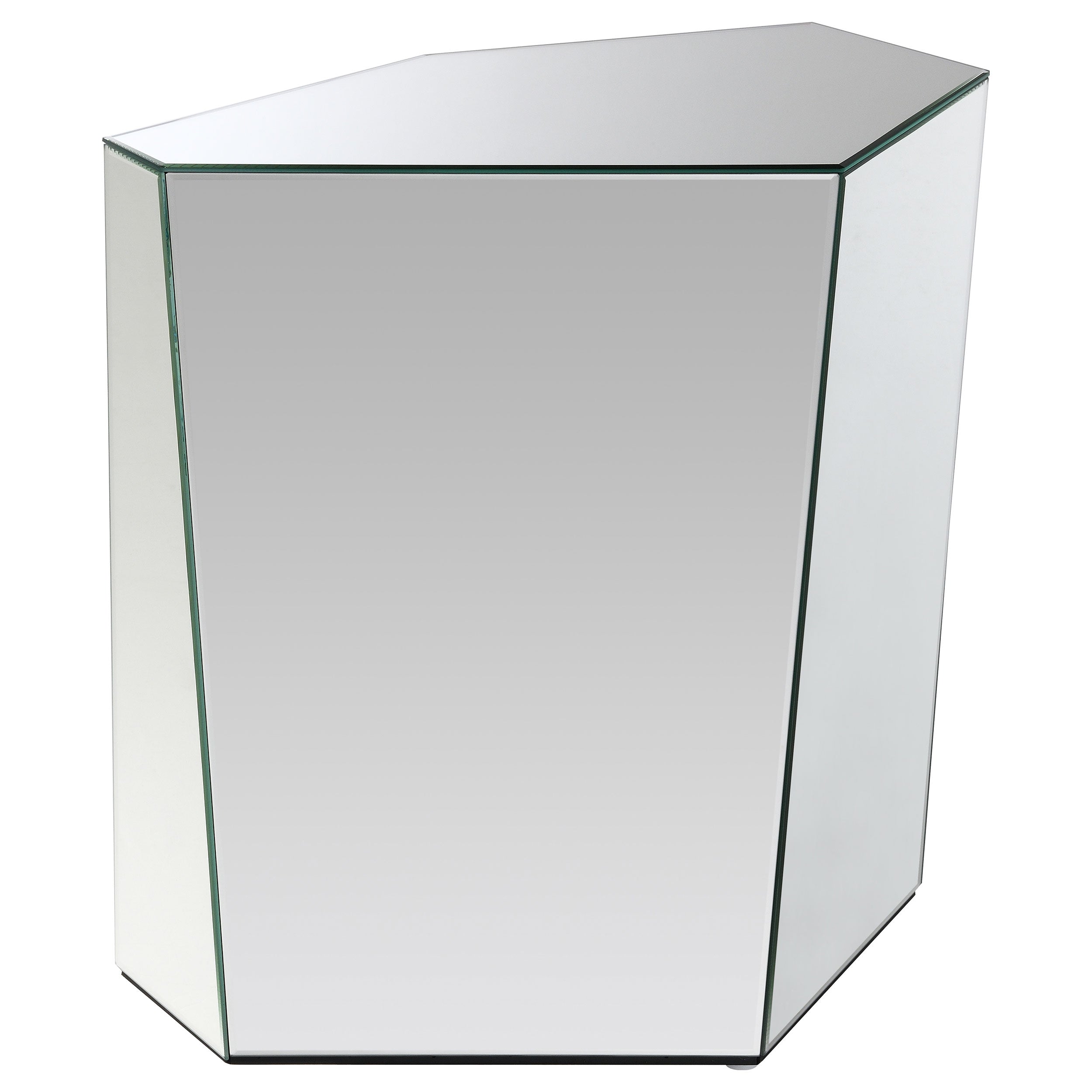 Best Furniture Outlet - Coaster - Capella Mirrored Abstract Geometric End Table Silver - 710447