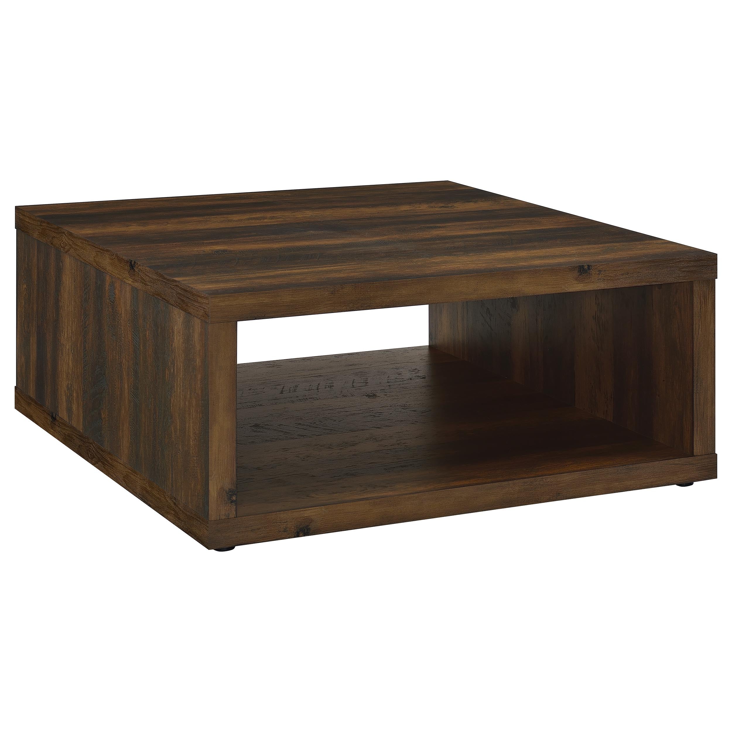 Best Furniture Outlet - Coaster - Frisco Square Engineered Wood Coffee Table Dark Pine - 710508