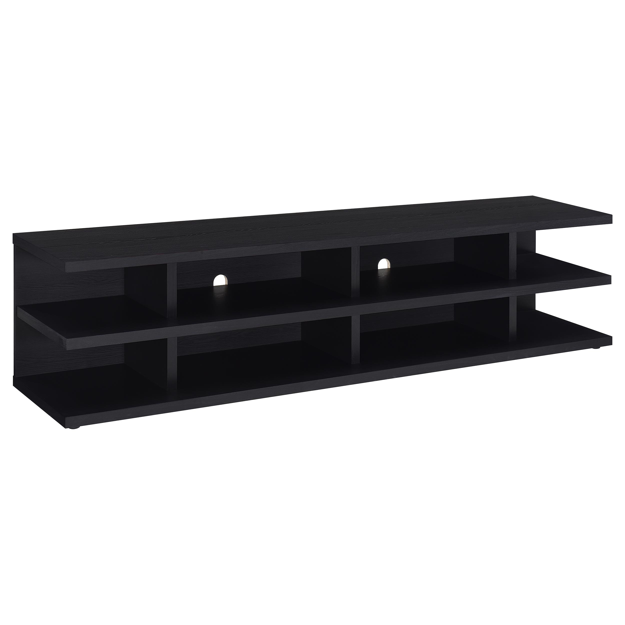Best Furniture Outlet - Coaster - Cartmill 78-inch 2-tier TV Stand Media Console Black - 710533