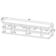 Cartmill 78-inch 2-tier TV Stand Media Console Black