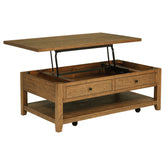 Best Furniture Outlet - Coaster - Payne 48-inch Mobile Lift Top Coffee Table Distressed Brown - 710545