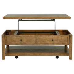 Payne 48-inch Mobile Lift Top Coffee Table Distressed Brown