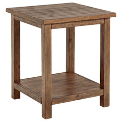Best Furniture Outlet - Coaster - Payne Wood End Table with Shelf Distressed Brown - 710546