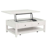 Best Furniture Outlet - Coaster - Payne 48-inch Mobile Lift Top Coffee Table Distressed White - 710555